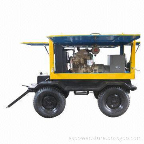 Trailer Generator, Hyundai Diesel Engine Generator Set with Stamford Alternator Mobile Generator
